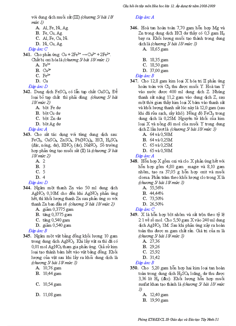 image for page Ngan hang cau hoi trac nghiem