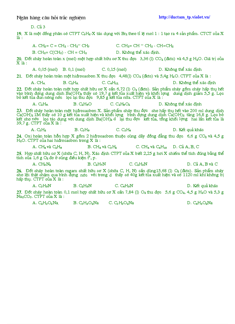 image for page Ngân hàng trắc nghiệm Hóa 2