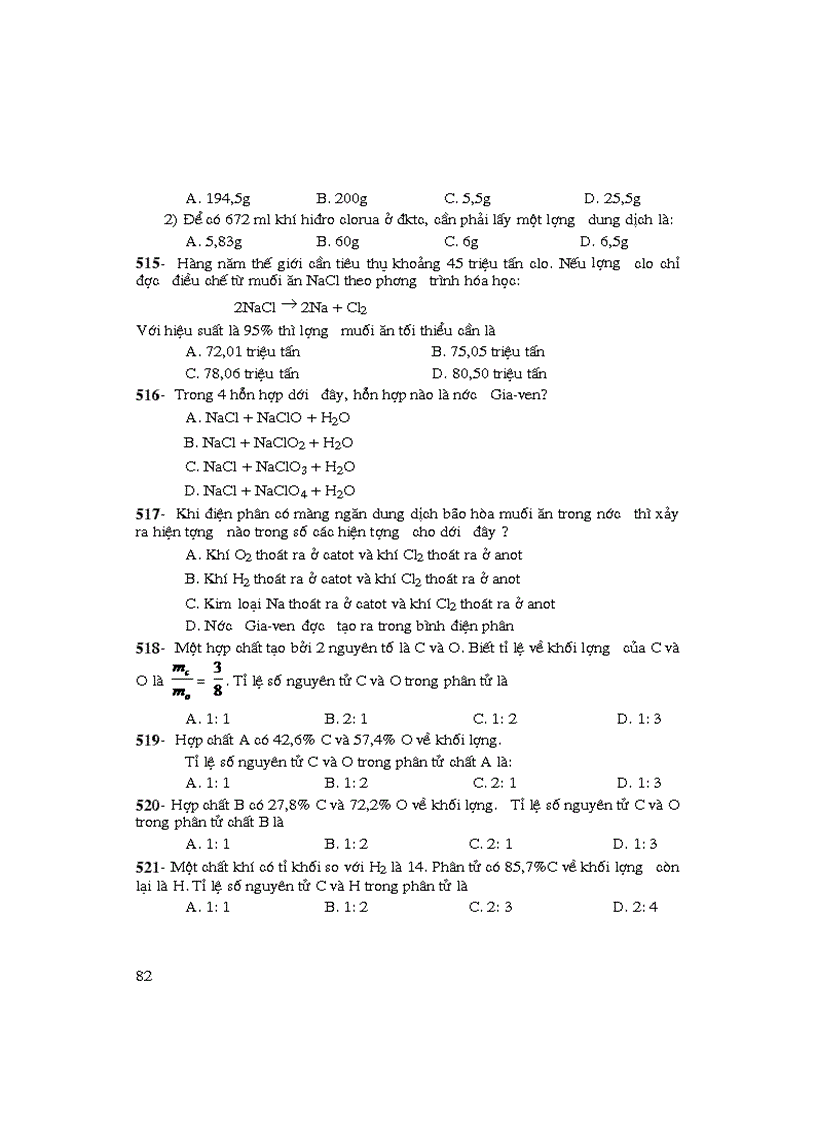 image for page Nhung bai tap trac nghiem hay nhat trong hoa hoc