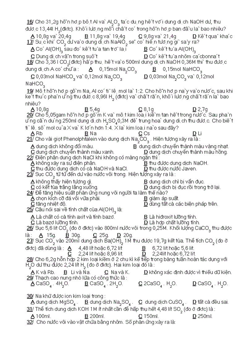 image for page Nội dung ôn tập học kỳ II