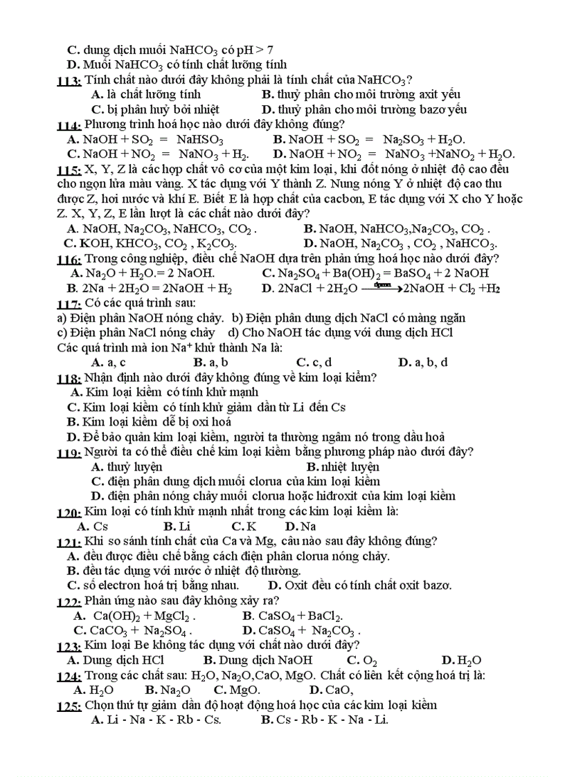 image for page Nội dung ôn tập học kỳ II