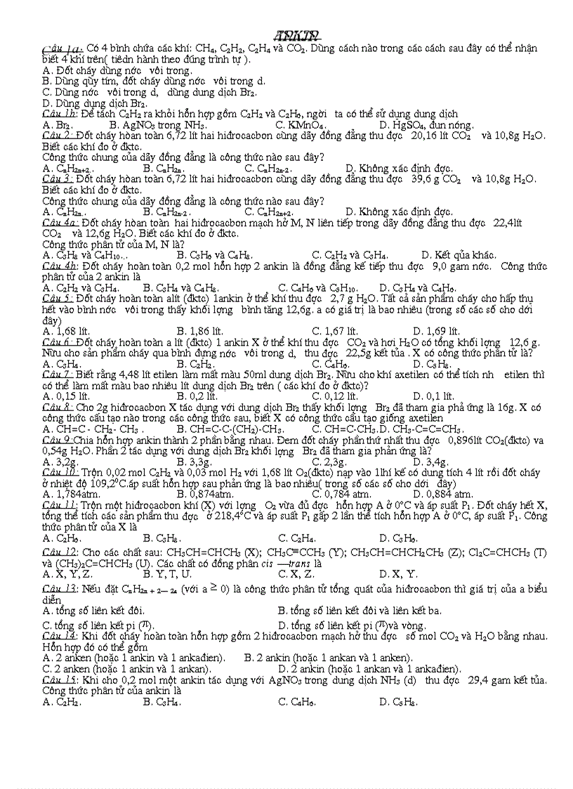 image for page Ôn tập chuong V phần ankin