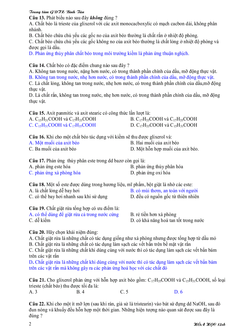 image for page Ôn tập hóa 12 gdtx hk1