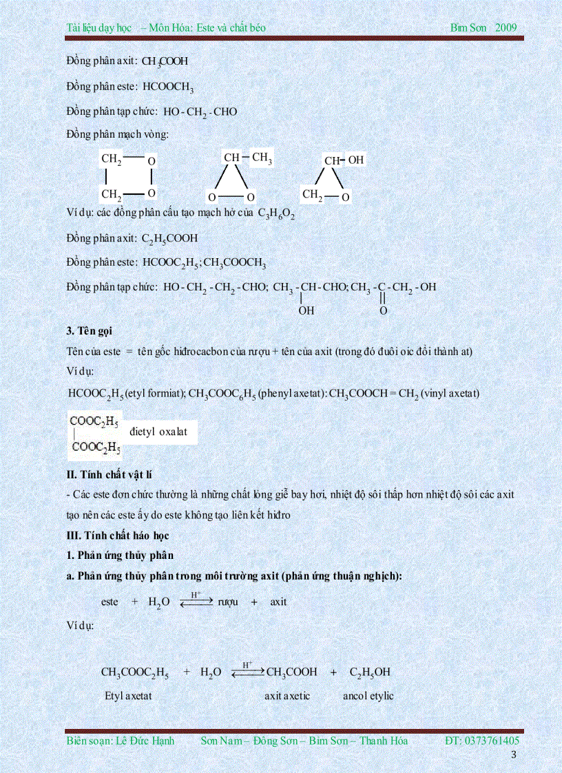 image for page Ôn tập Phần este và chất béo