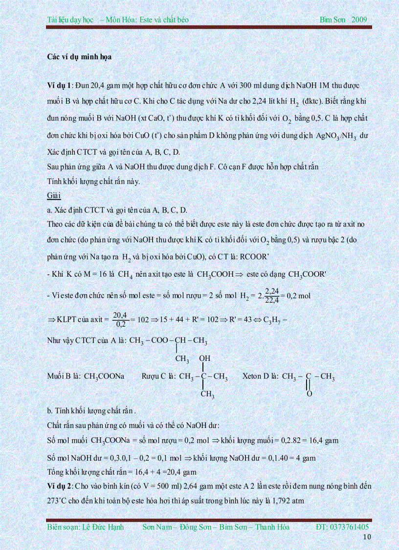 image for page Ôn tập Phần este và chất béo