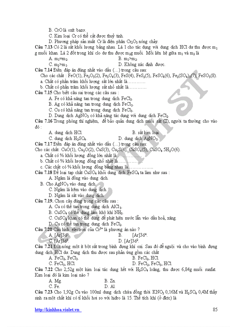 image for page Ôn thi ĐH hoá học theo chủ đề