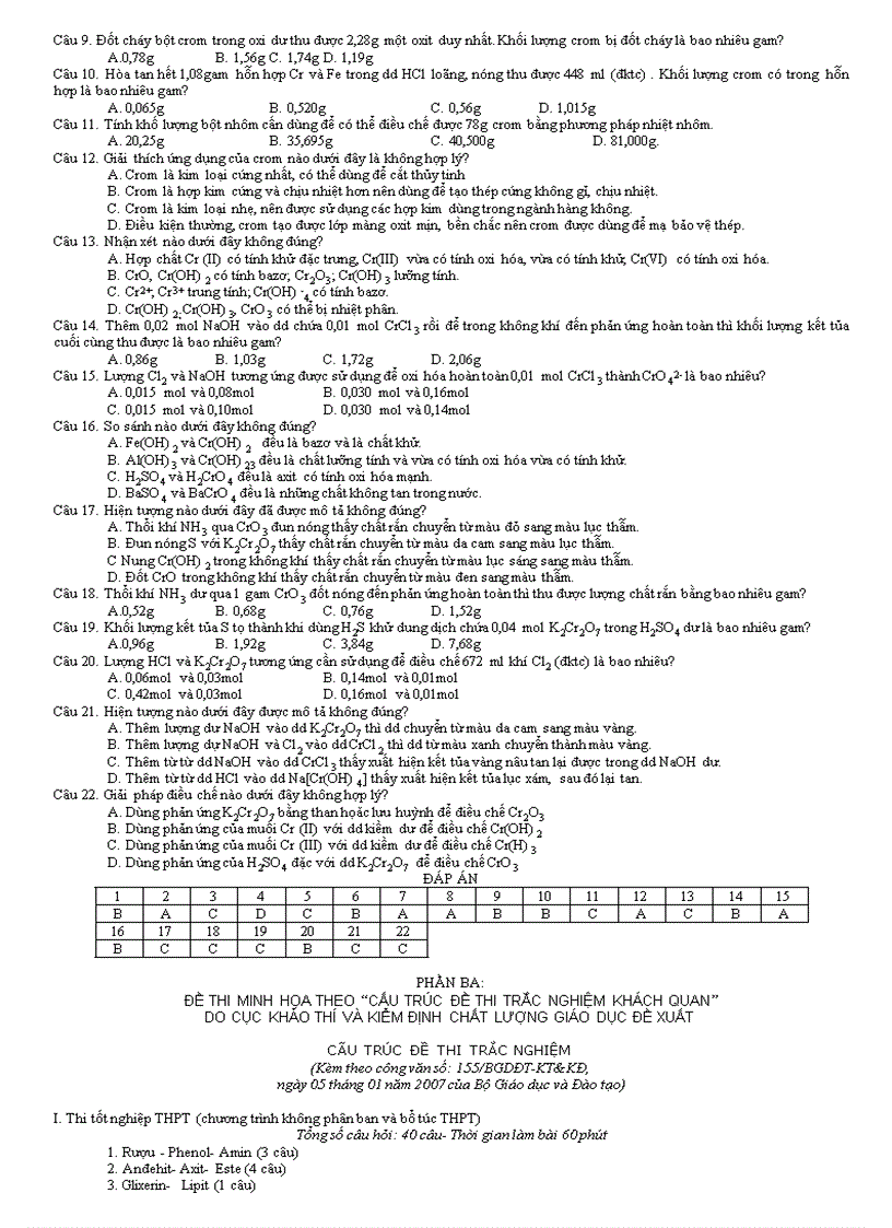 image for page On thi Hoa hoc TN ĐH