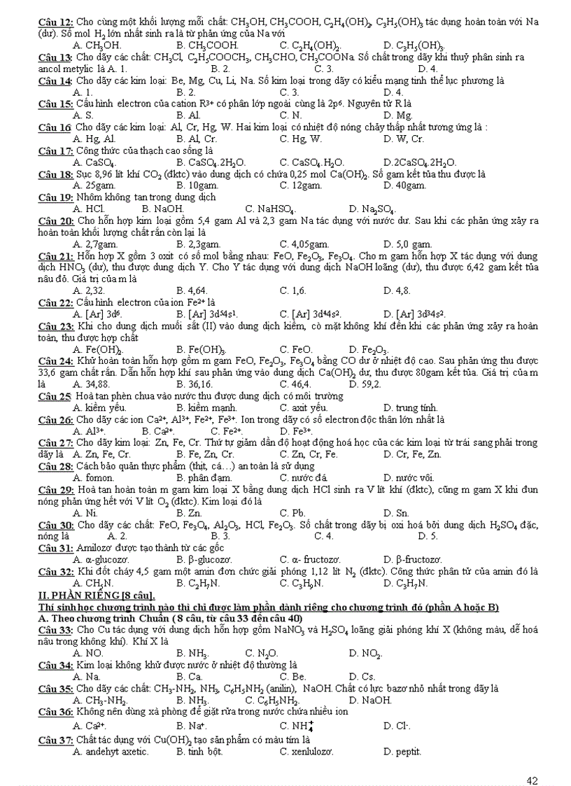 image for page Ôn Thi Hóa TNPT 2010