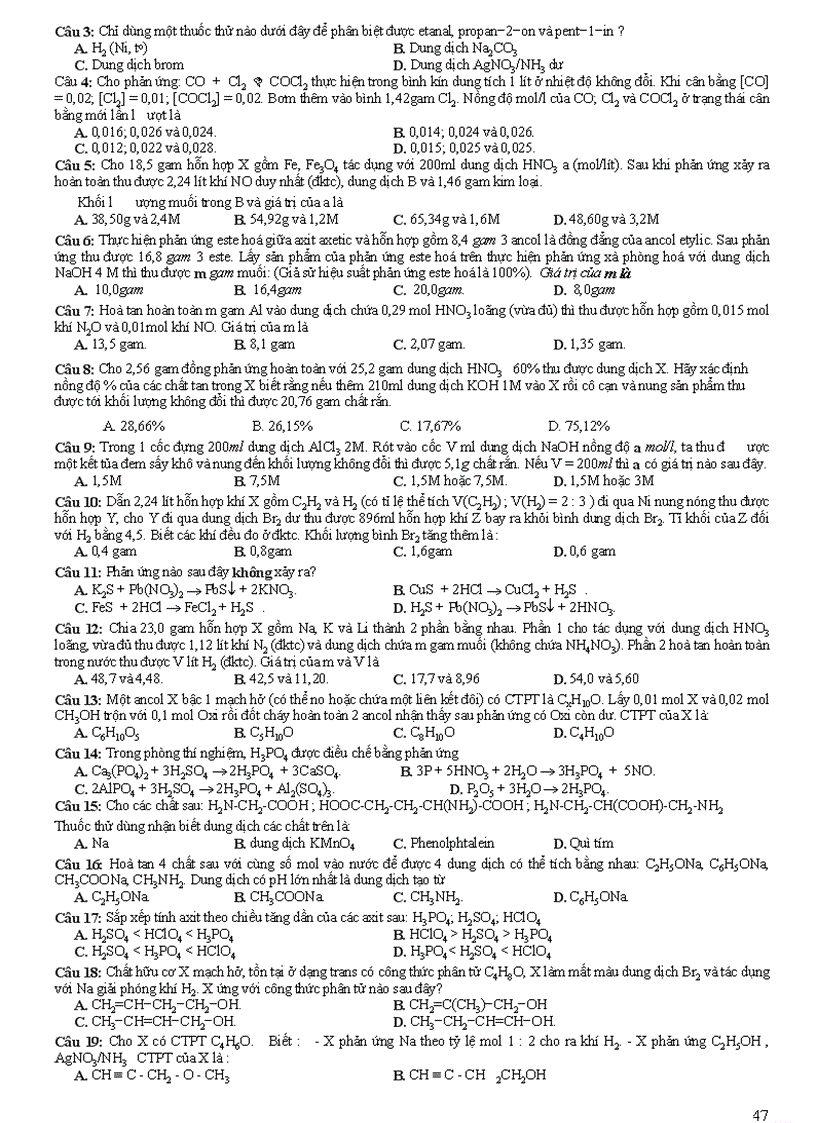 image for page Ôn Thi Hóa TNPT 2010