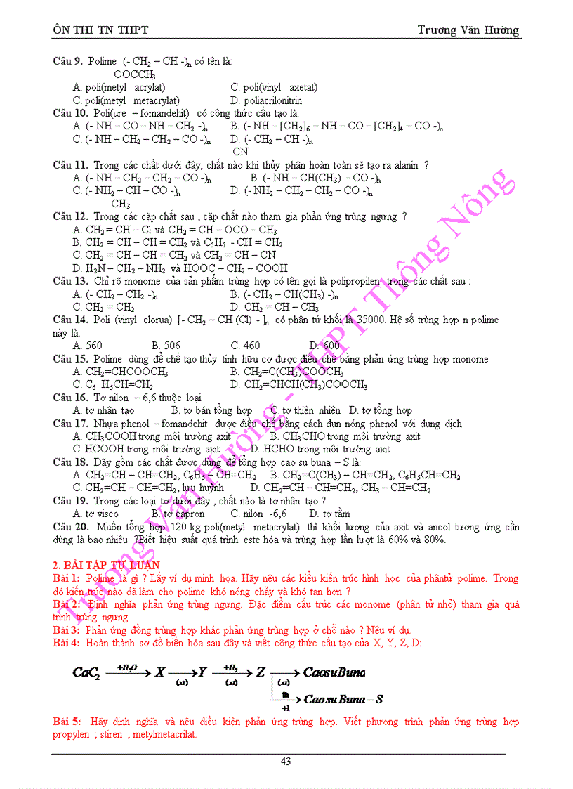 image for page On thi TN THPT Hoa học huu co nam 2010