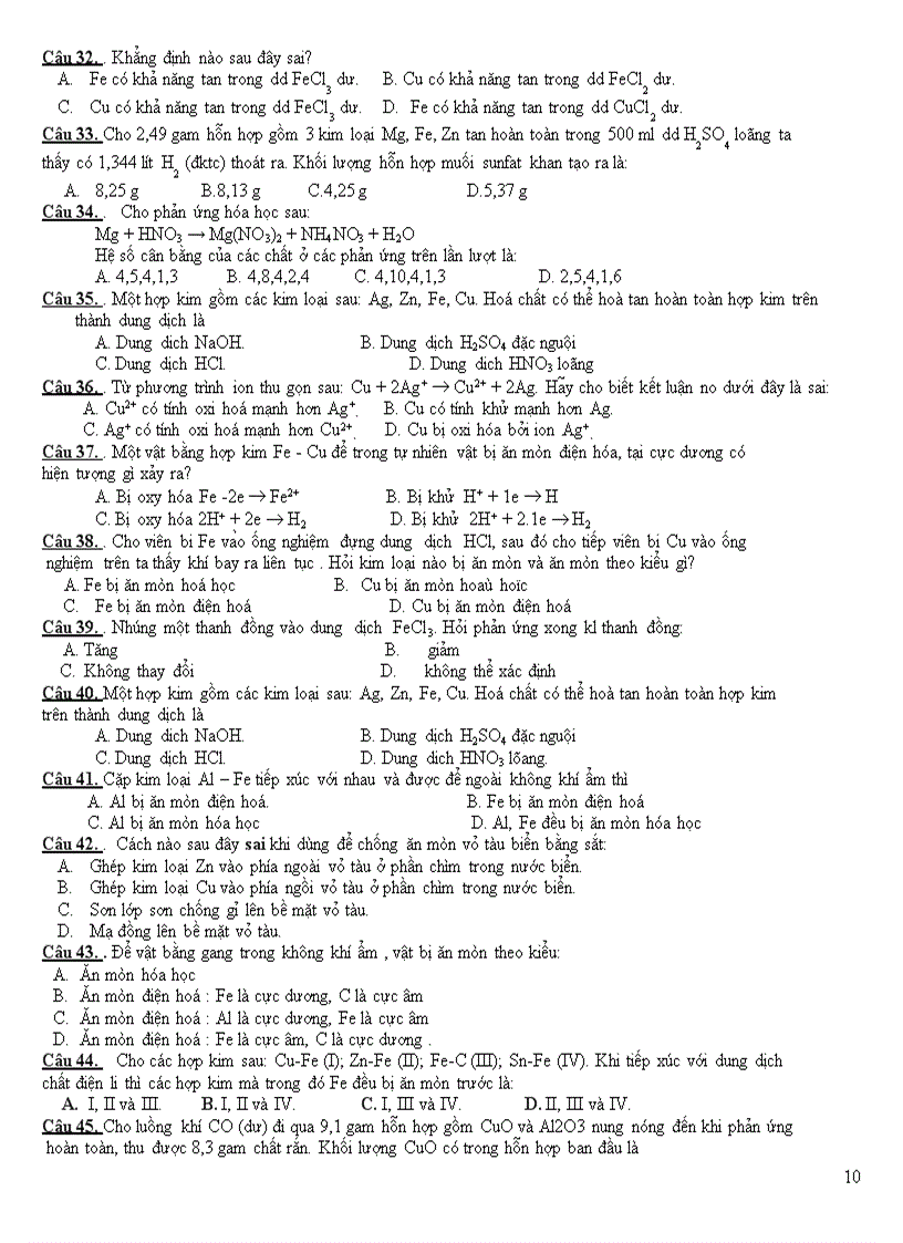 image for page On thi tot nghiệp đại học theo chuyen de KIM LOAI