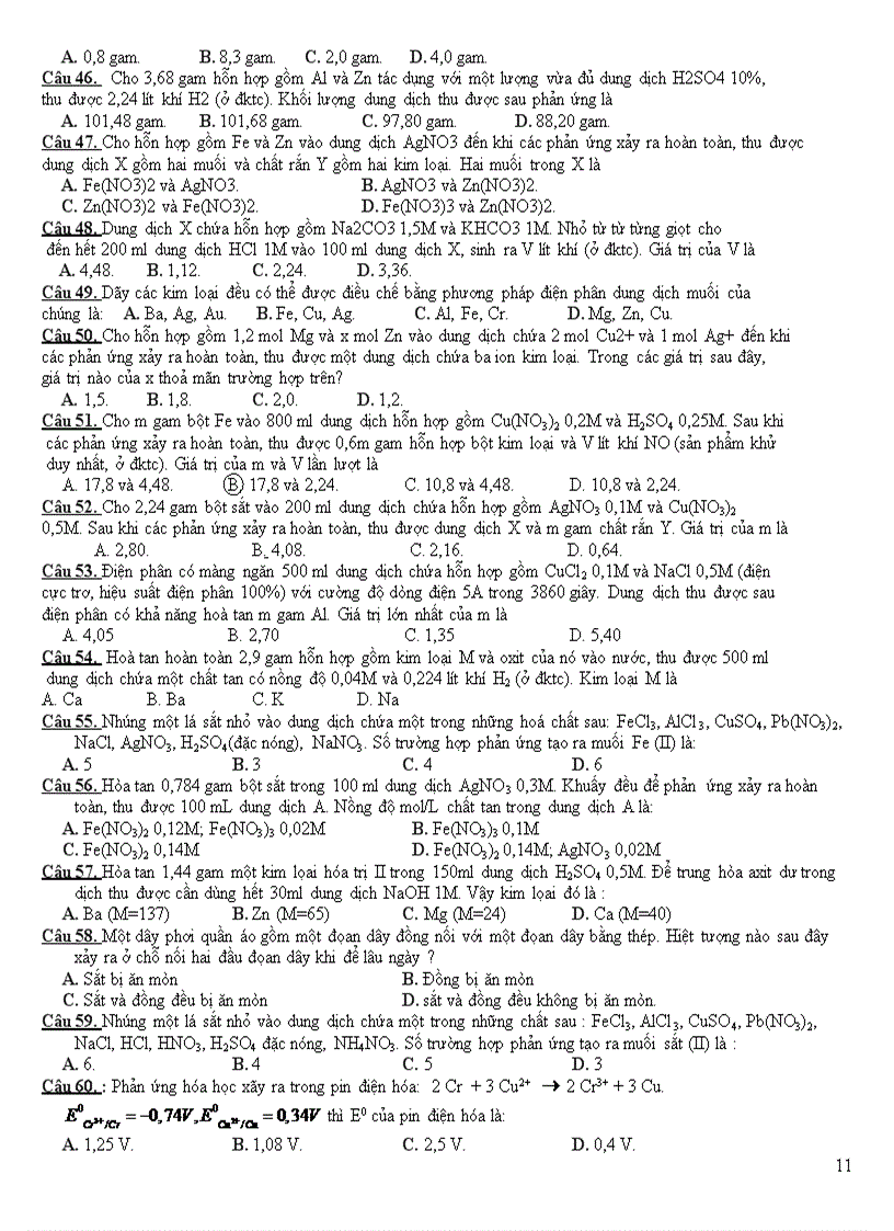 image for page On thi tot nghiệp đại học theo chuyen de KIM LOAI