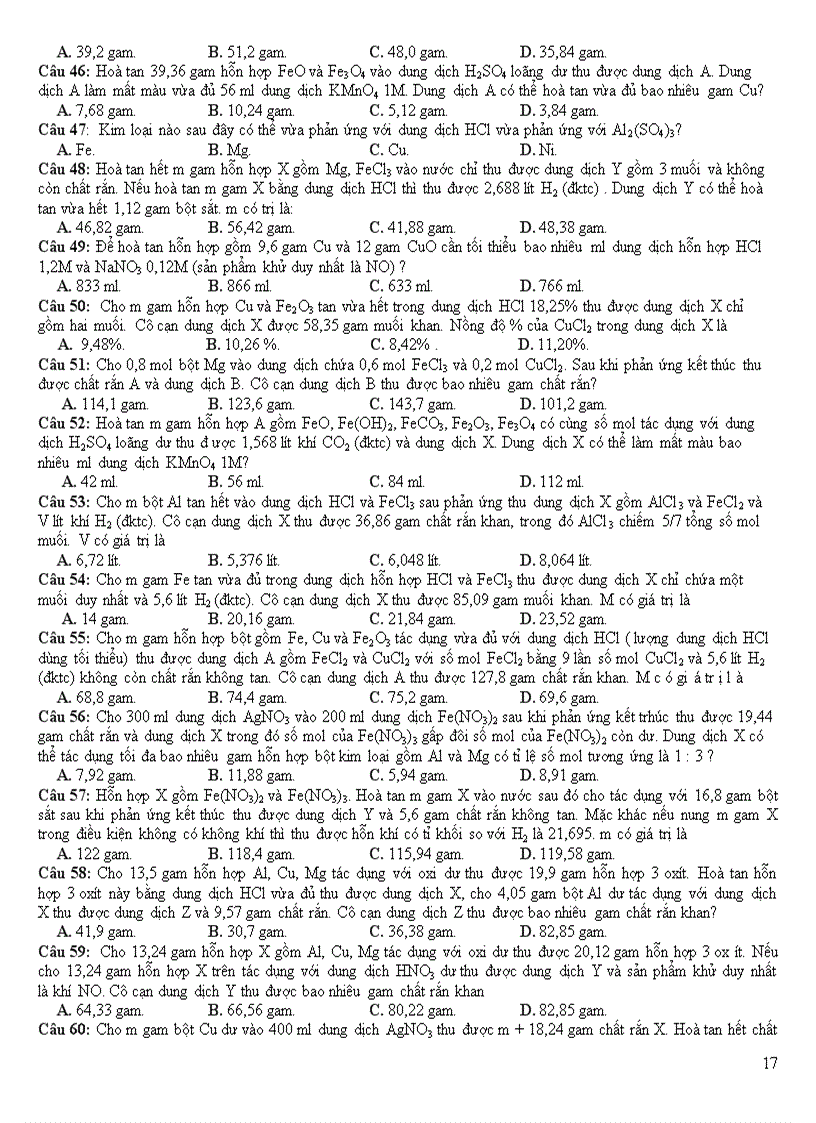 image for page On thi tot nghiệp đại học theo chuyen de KIM LOAI