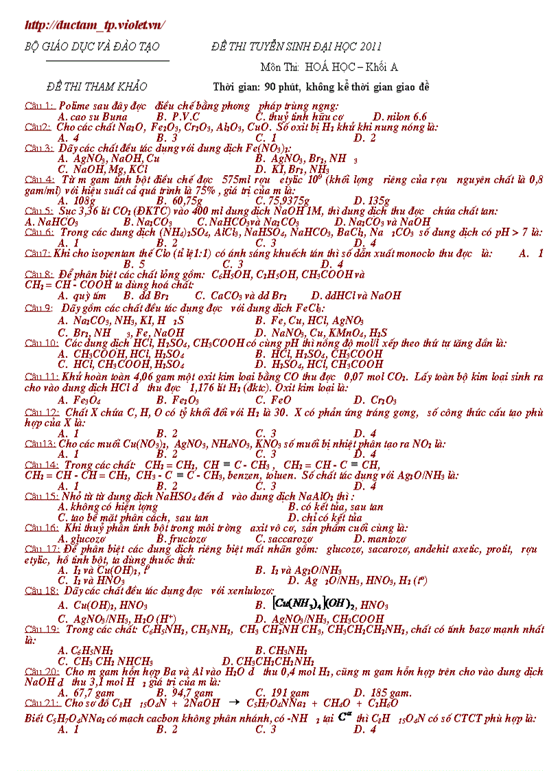 image for page Ôn thi vip Hóa ĐH 2011 số 10