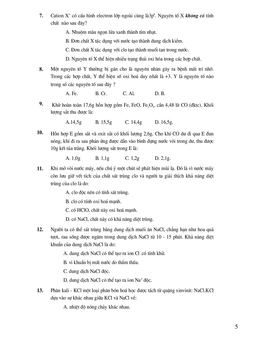 image for page P1 10 đề ts đh môn hóa có keys