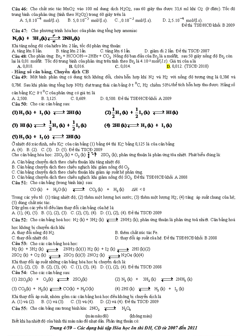 image for page Phan loai BT trong cac de thi 2007 2011