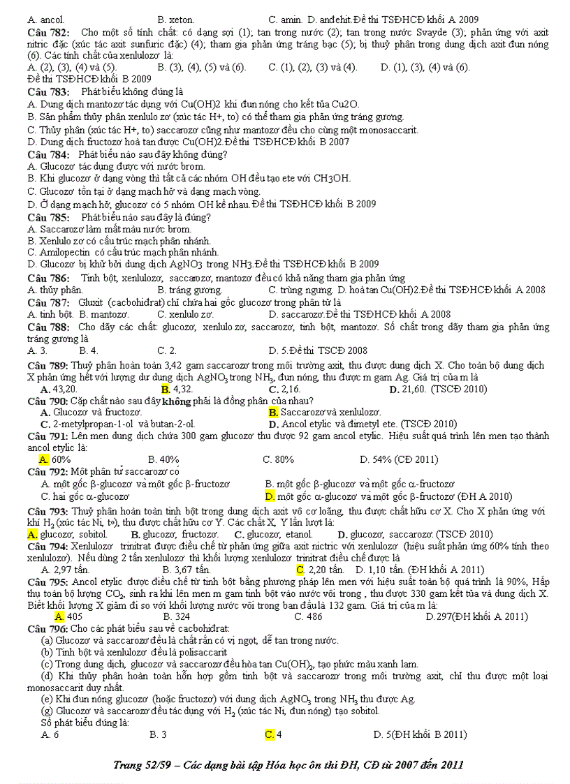 image for page Phan loai BT trong cac de thi 2007 2011