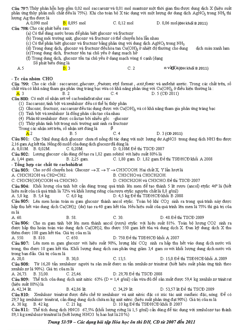 image for page Phan loai BT trong cac de thi 2007 2011