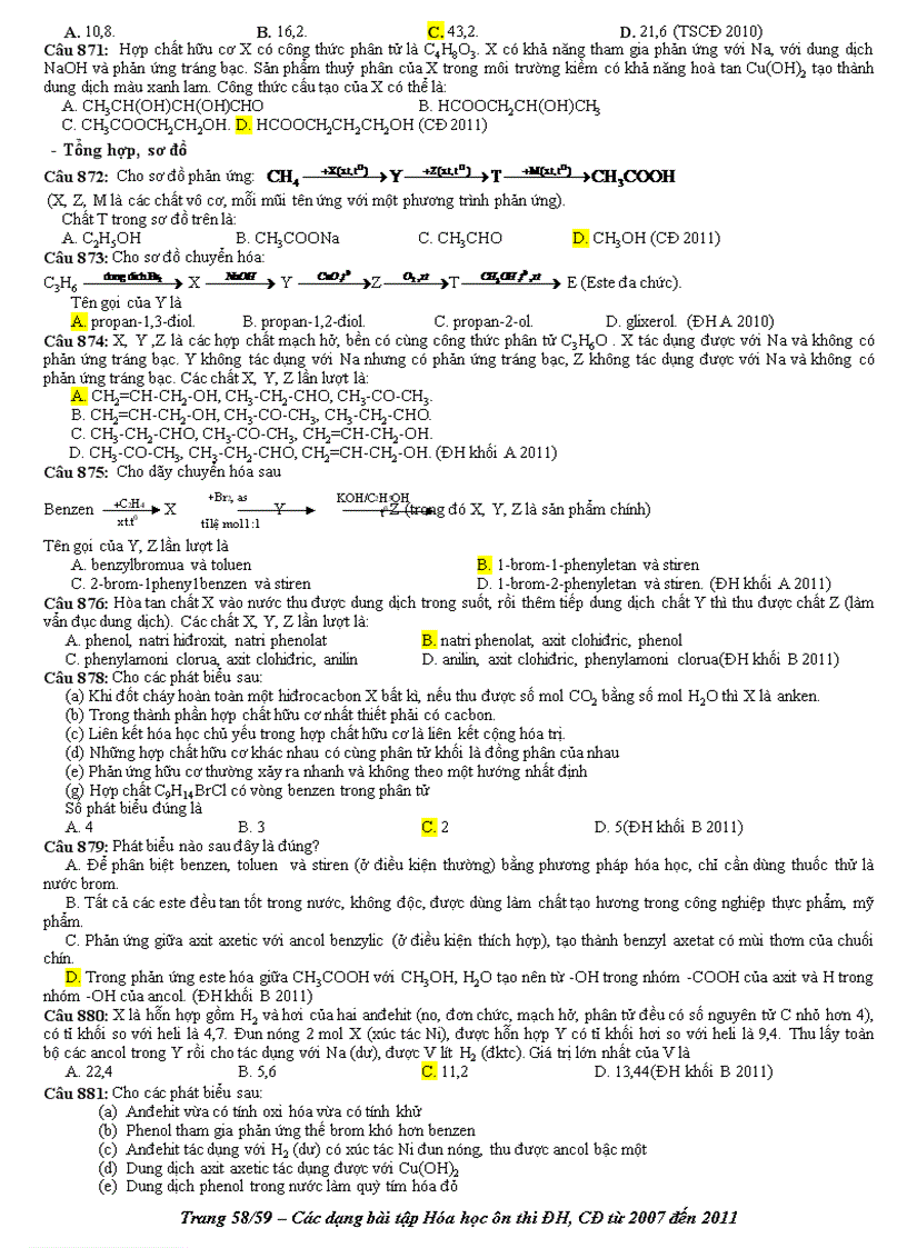 image for page Phan loai BT trong cac de thi 2007 2011