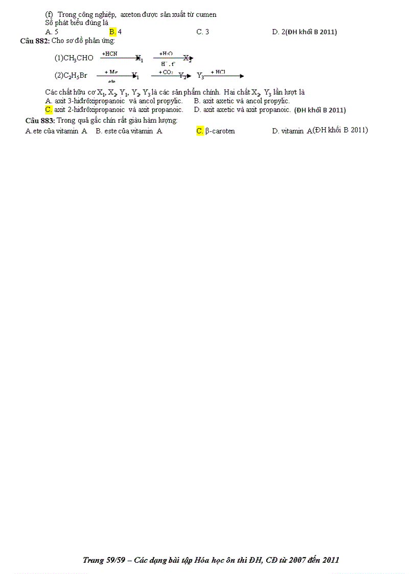 image for page Phan loai BT trong cac de thi 2007 2011