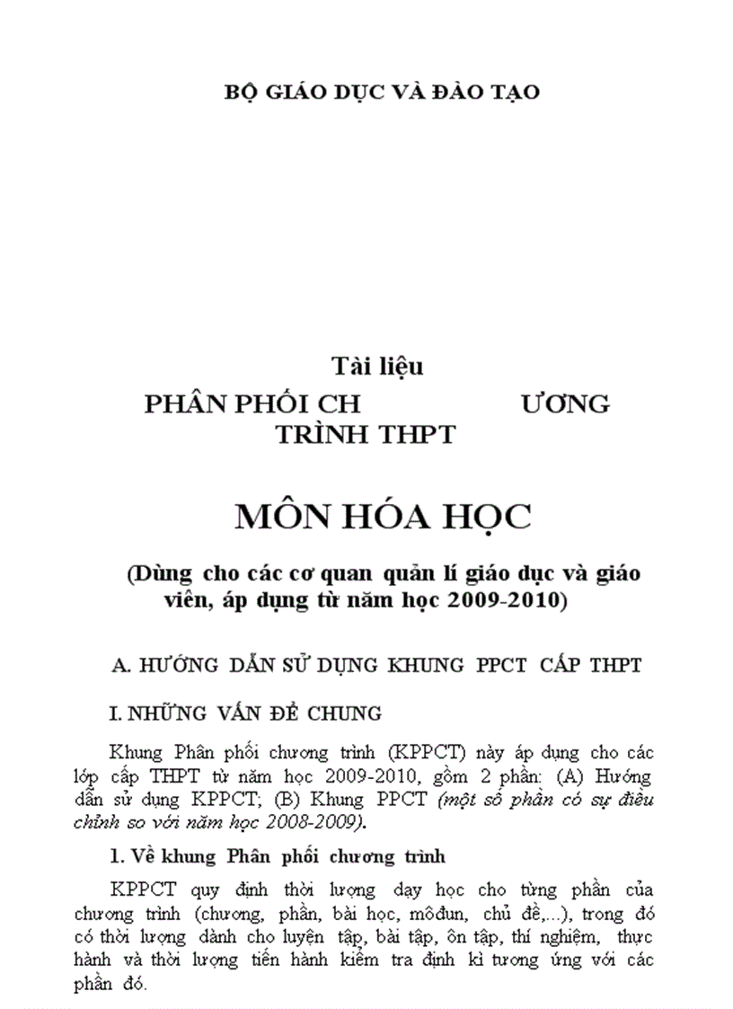 image for page Phân phối chương trình mới 2009 2010