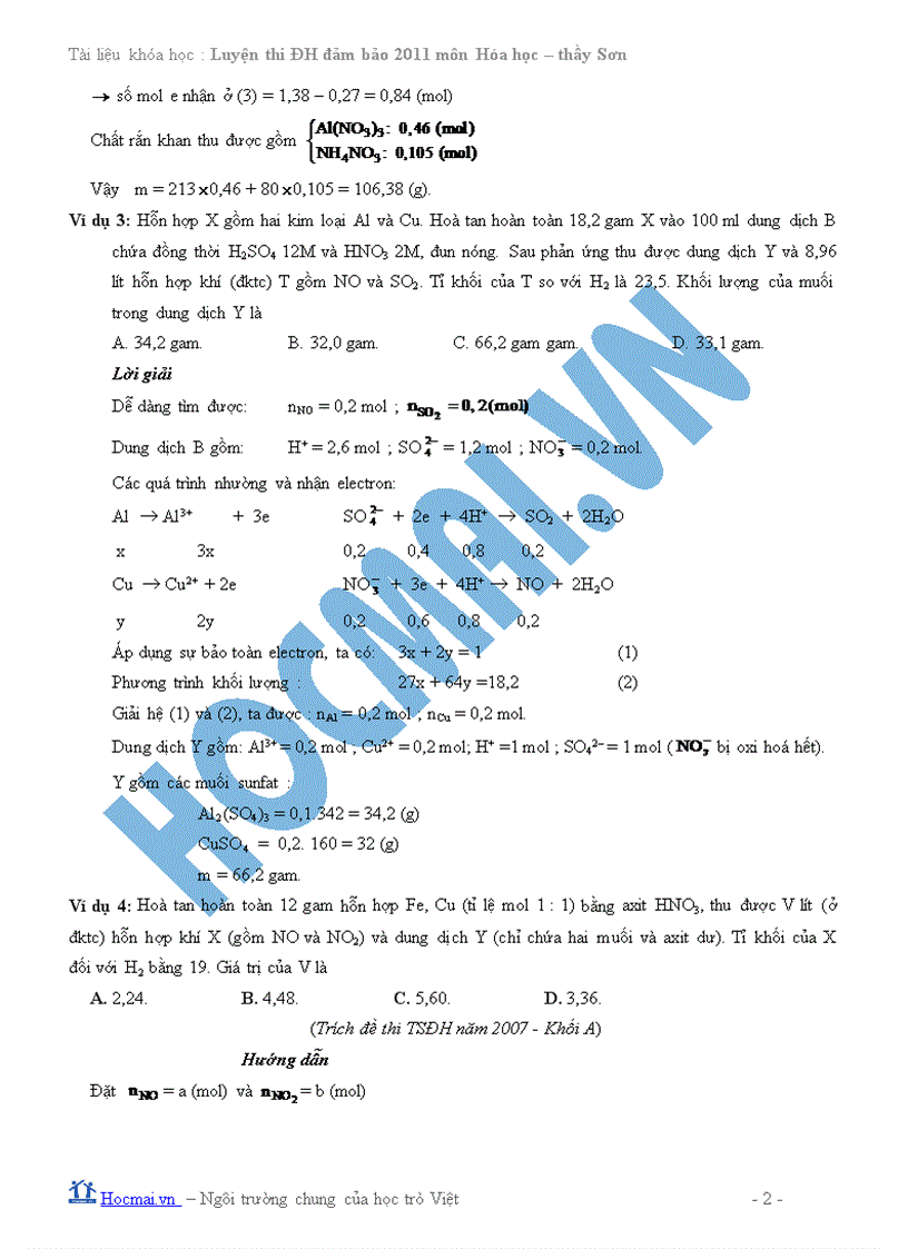 image for page Phương pháp bảo toàn mol electron