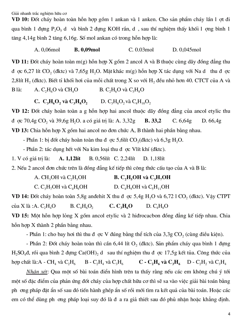image for page Phương pháp giải nhanh trắc nghiệm hữu cơ