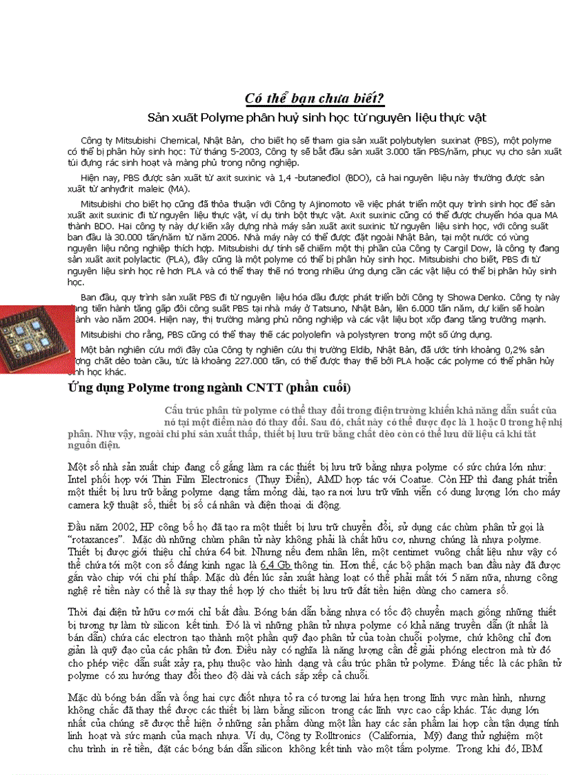 image for page Polime cuc hay mau tai ve