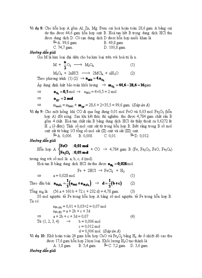 image for page Pp bảo toàn mol nguyên tử giải nhanh bt trắc nghiệm