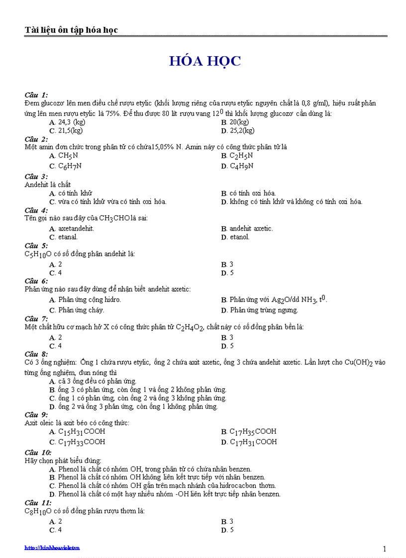 image for page Tài liệu ôn tập hóa học