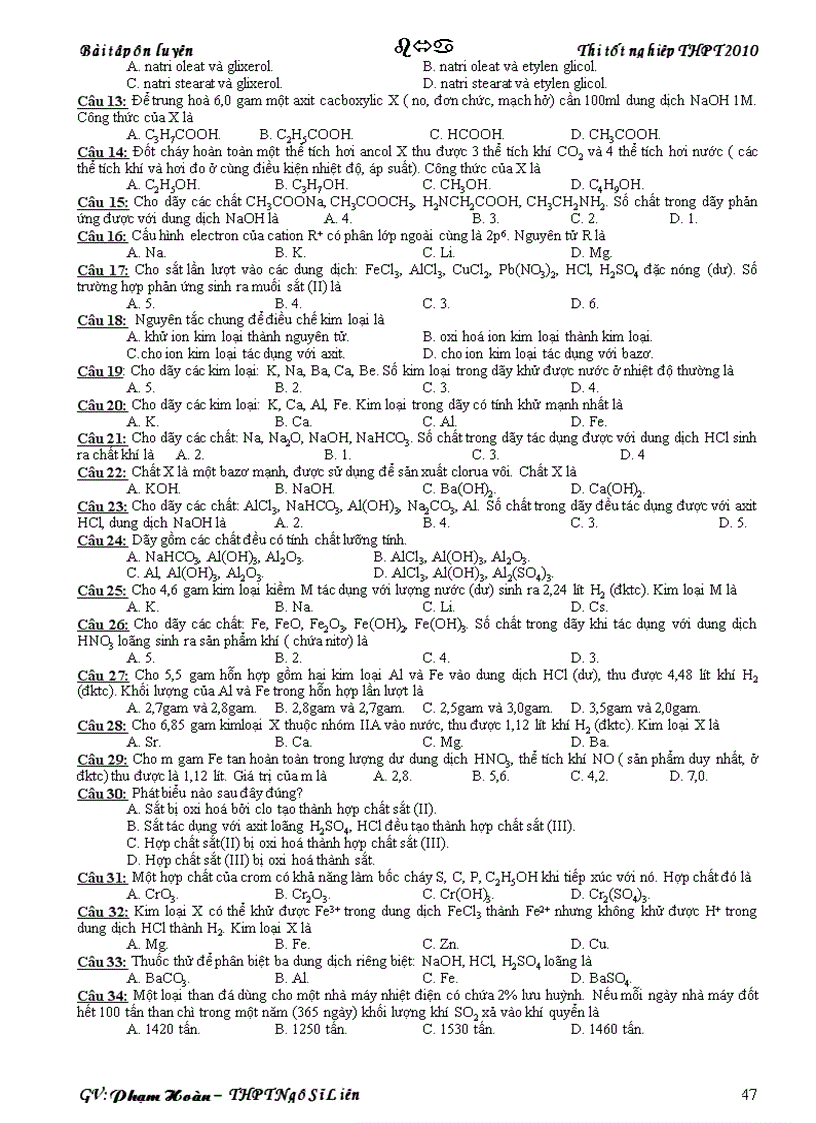 image for page Tài Liệu ôn thi TN hay