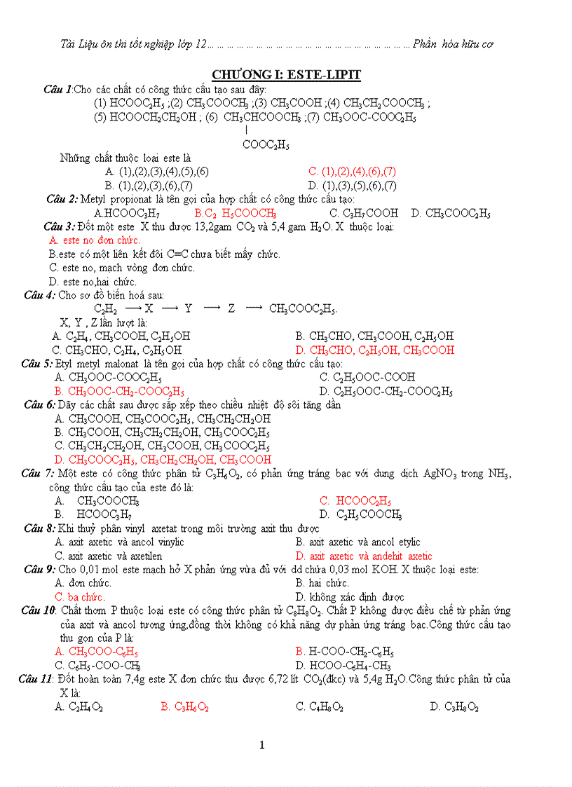 image for page Tài liệu ôn thi tốt nghiệp lớp 12