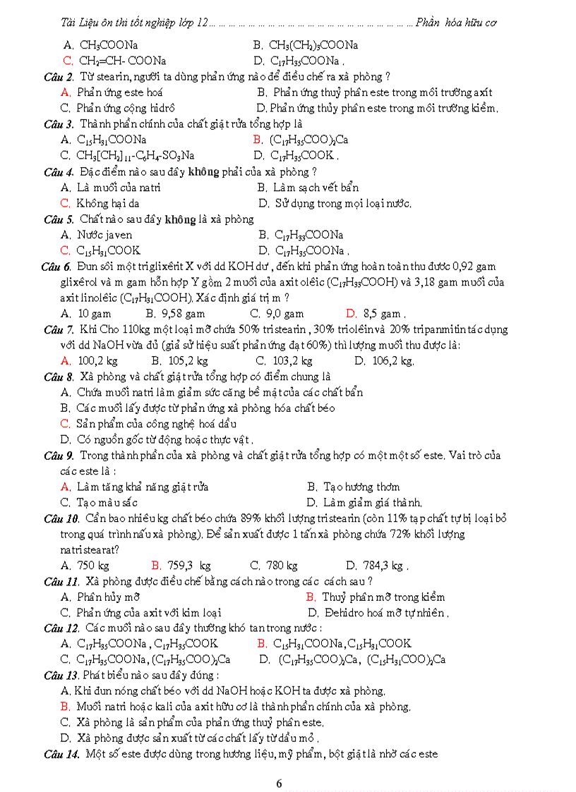 image for page Tài liệu ôn thi tốt nghiệp lớp 12