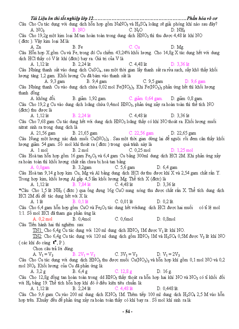 image for page Tài liệu ôn thi tốt nghiệp lớp 12