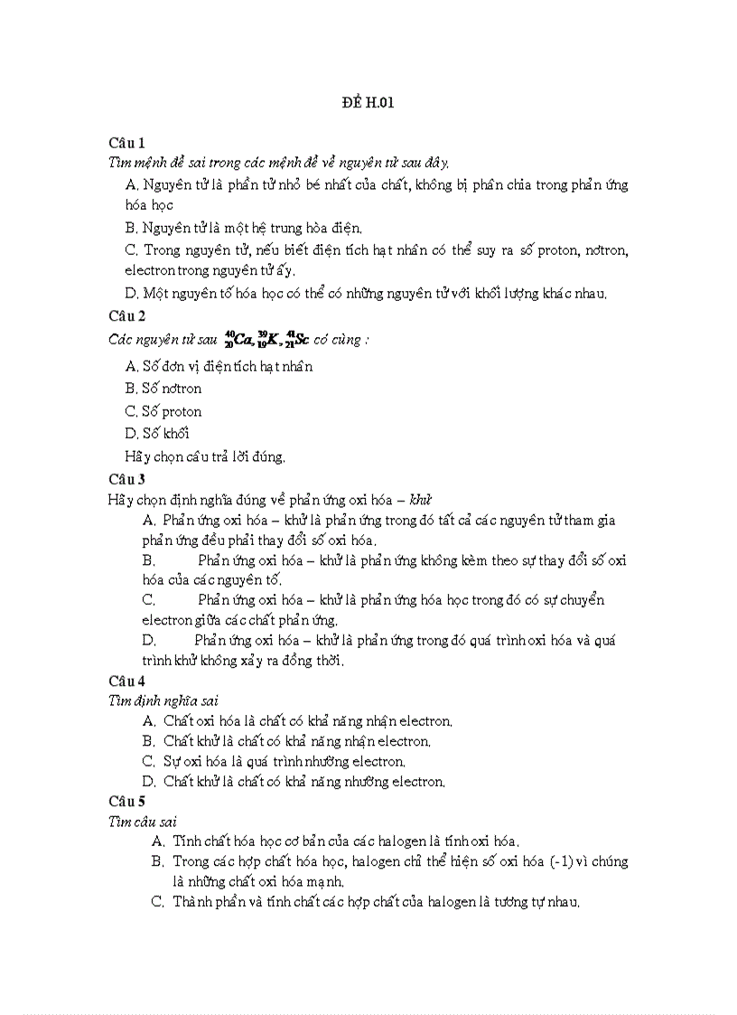 image for page Thi thử ĐH Hóa Học 02