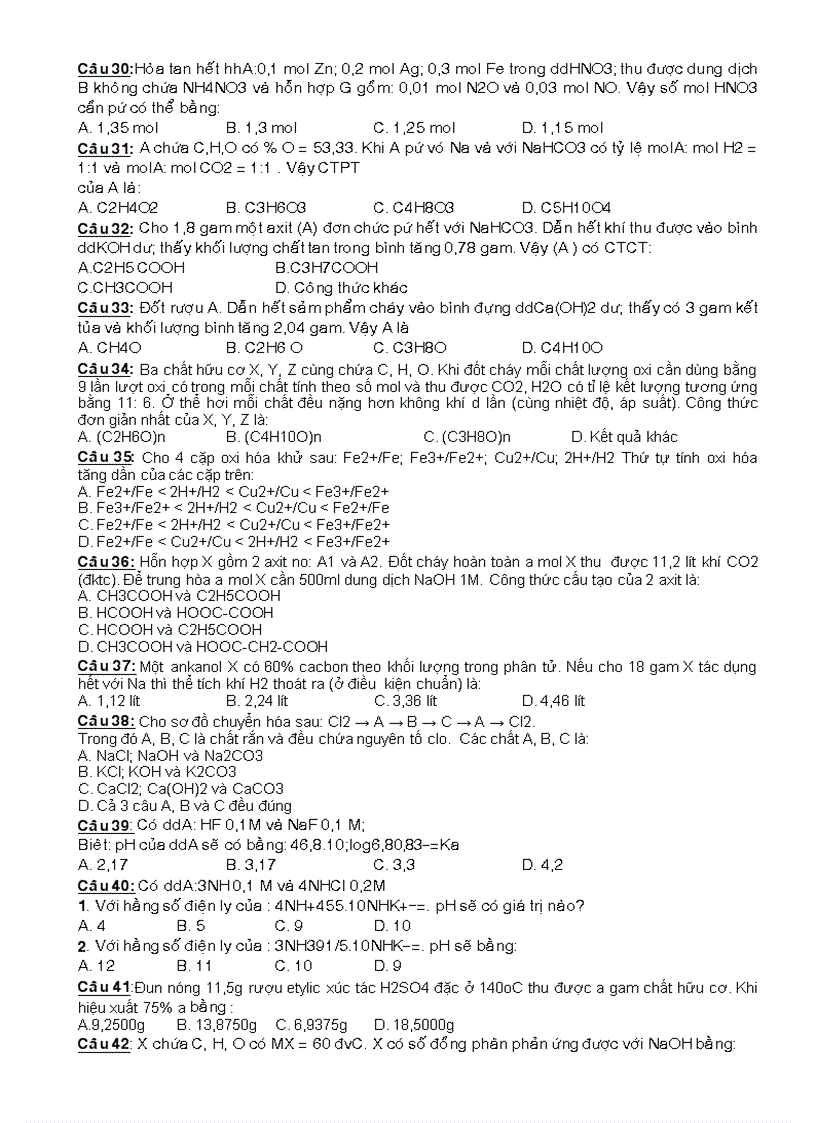 image for page Thi thử ĐH Hóa Học 06