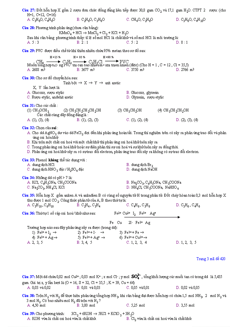 Thi thử ĐH Hóa Học 09