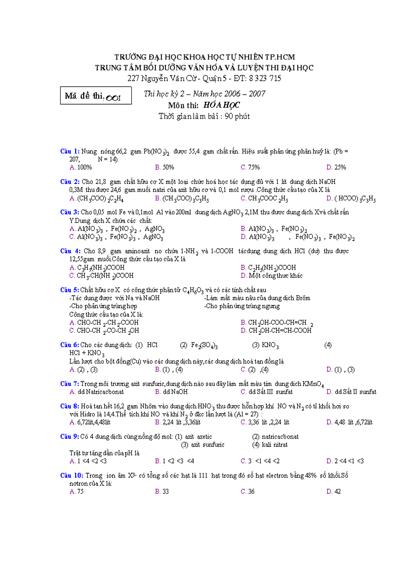 image for page Thi thử ĐH Hóa Học 10