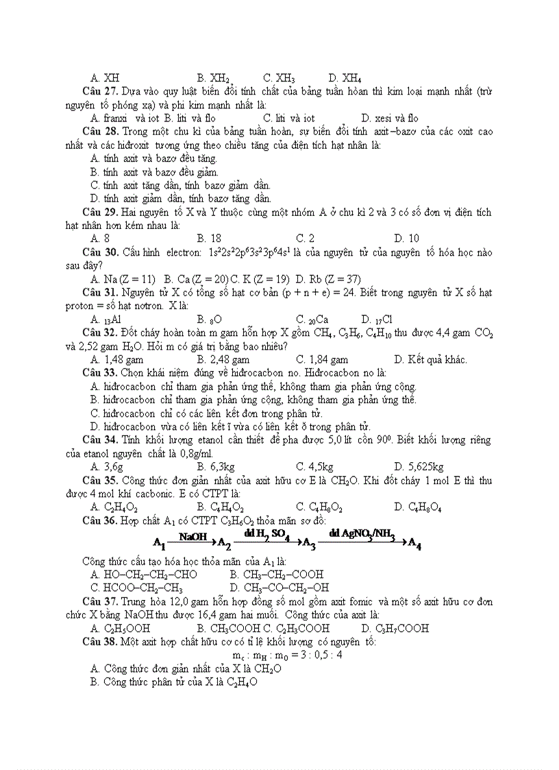 Thi thử ĐH Hóa Học 11