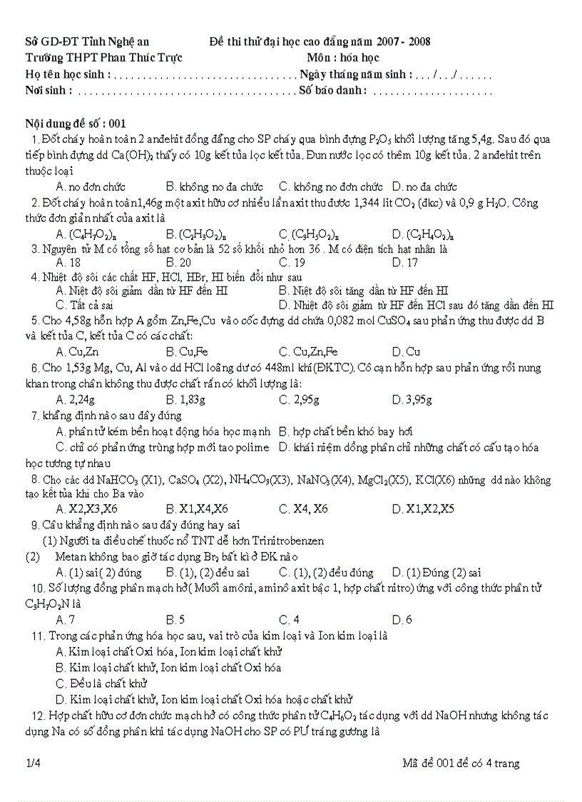 image for page Thi thử ĐH lần 1