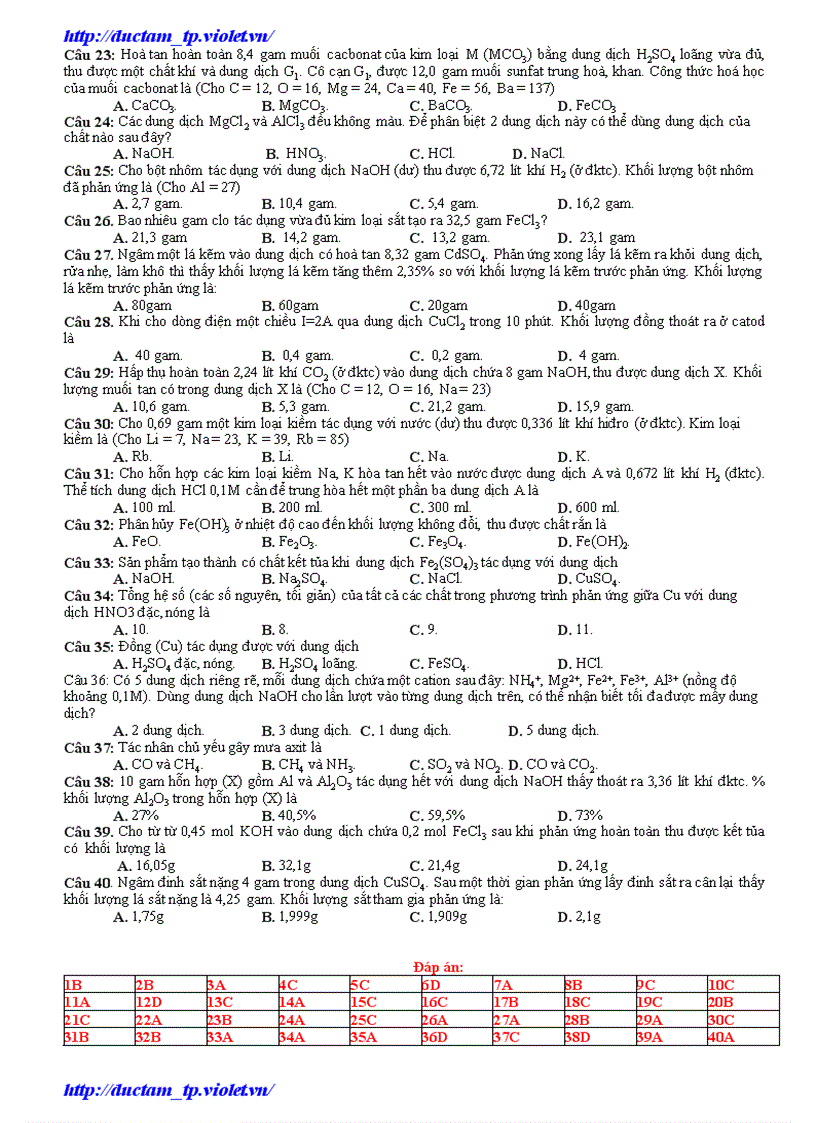 image for page Thi Thử TN Hóa 2010 số 5