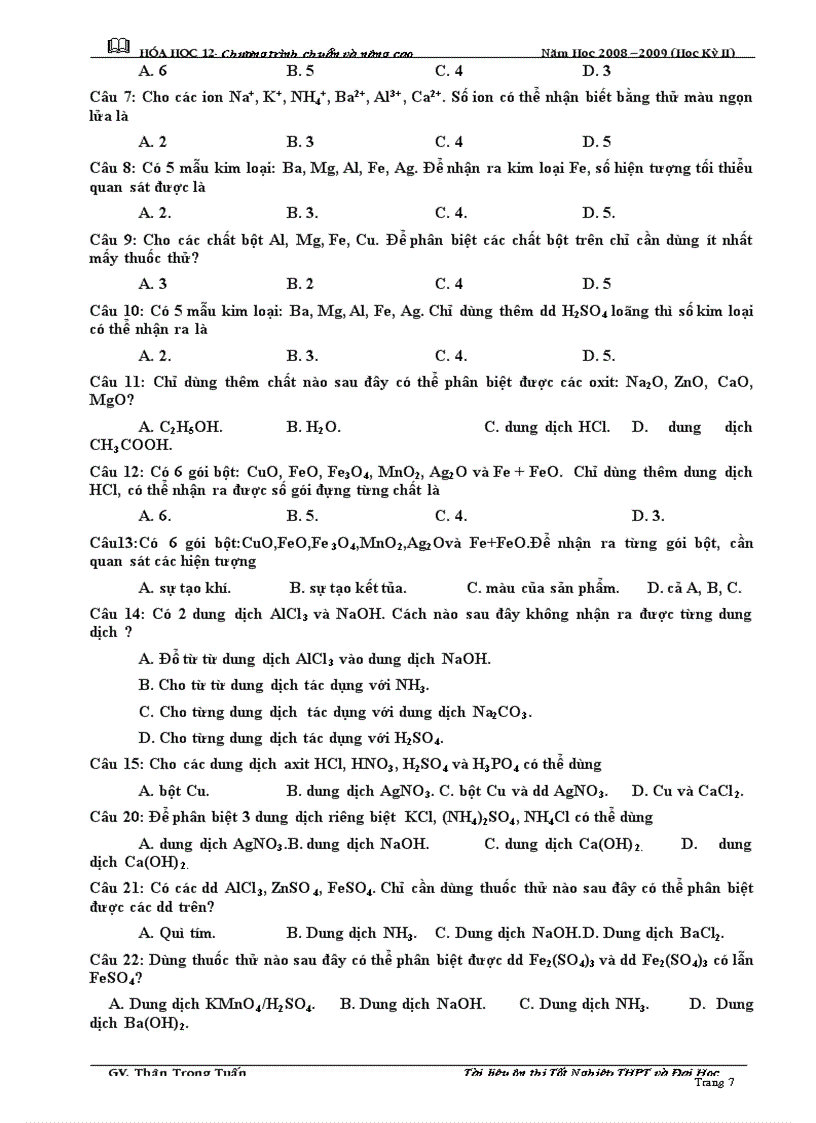 image for page Tn nhận biết và chuẩn độ dung dịch