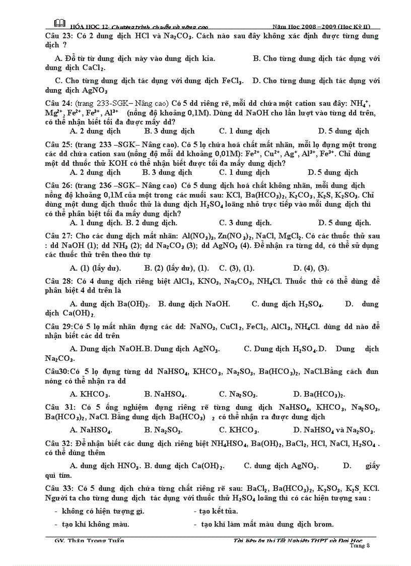 image for page Tn nhận biết và chuẩn độ dung dịch