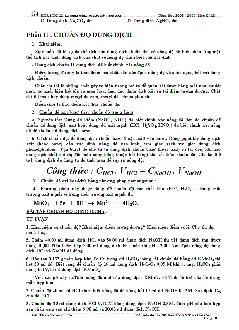 image for page Tn nhận biết và chuẩn độ dung dịch