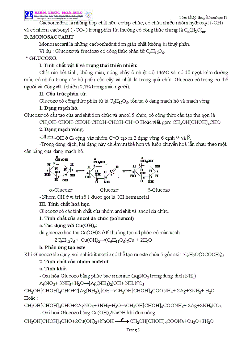 image for page Tóm tắt lý thuyết Hóa học lớp 12
