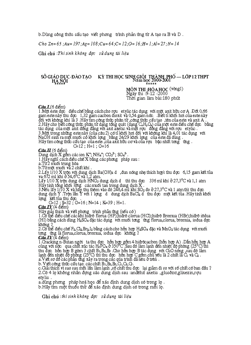 image for page Tổng hợp Đề thi HSG 12 HN nhiều năm