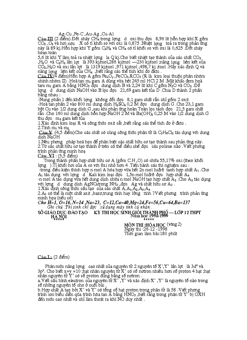 image for page Tổng hợp nhiều đề thi hsg Hoá Học 12 TP Hà Nội