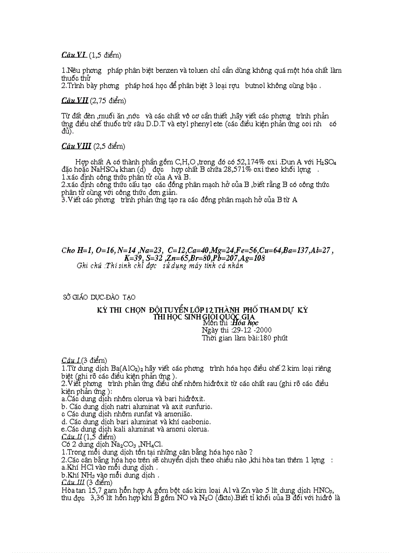 image for page Tổng hợp nhiều đề thi hsg Hoá Học 12 TP Hà Nội