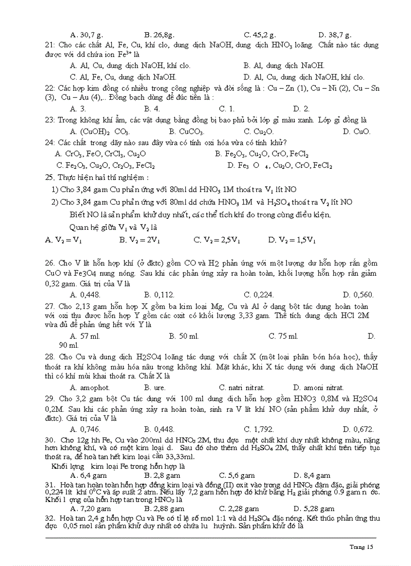 image for page TỔNG HỢP Trắc nghiệm Cr Fe Cu