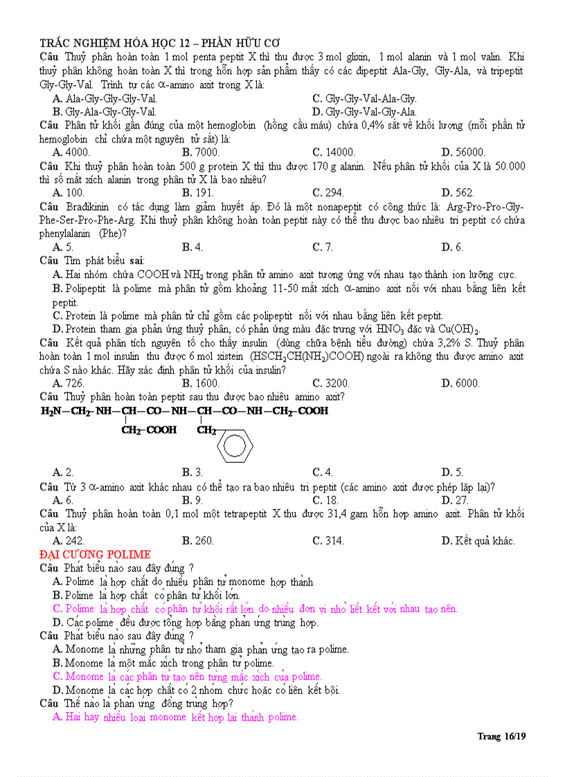 image for page Trac nghiem 12 on thi tnthpt cuc hay